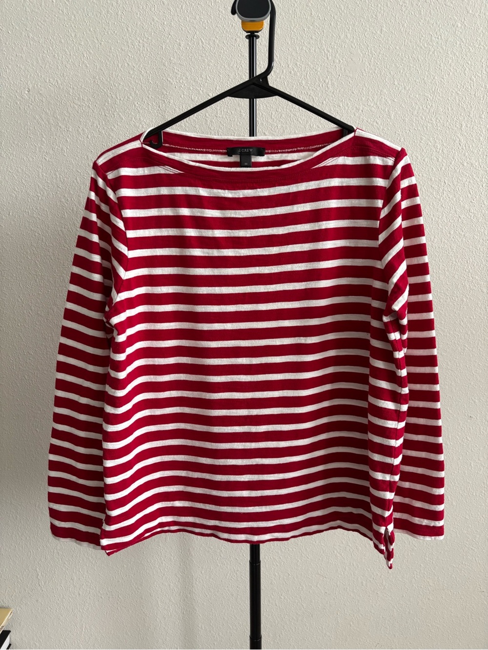 J.Crew Women’s Red & White Striped Long Sleeve Cotton Top Shirt Size M